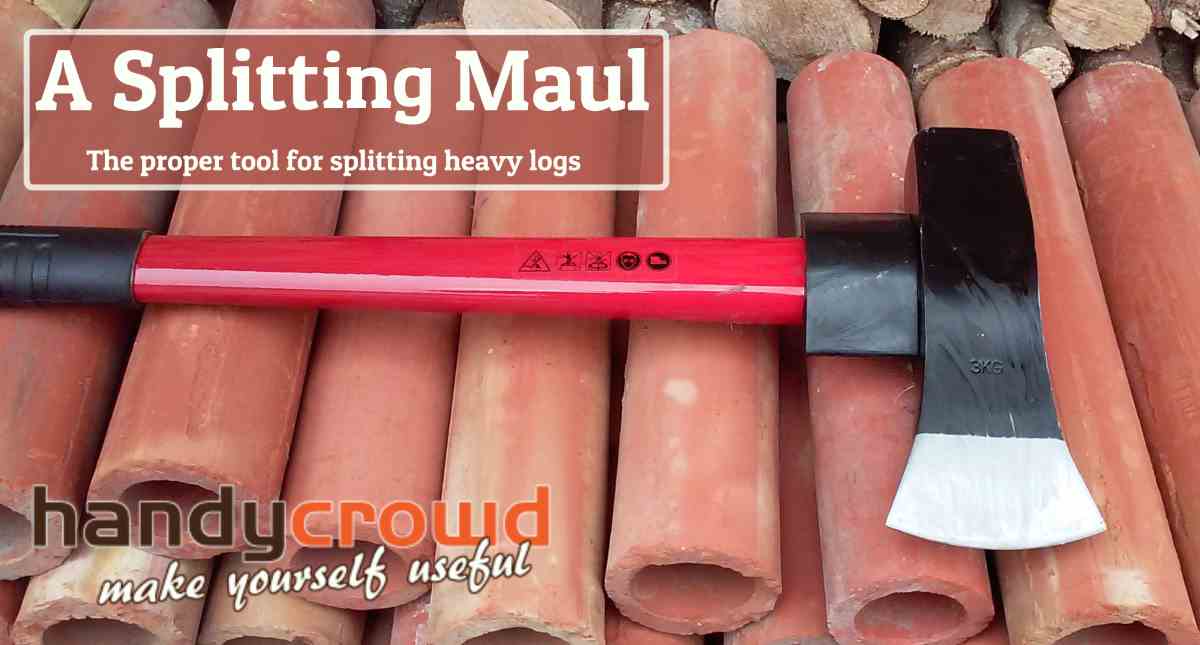 Difficult logs splitting maul and wood grenade